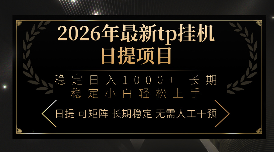 2026年最新tp挂机日提项目：稳定日入1000+小白轻松上手-小言网创资源站