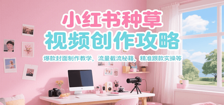 小红书种草视频创作攻略，爆款封面制作教学 ，流量截流秘籍 ，精准跟款实操等-小言网创资源站