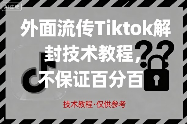 外面流传Tiktok解封技术教程，不保证百分百，具体自测-小言网创资源站