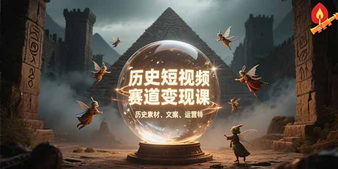 历史短视频赛道变现课，百集素材库应用，文案剪辑技巧，账号运营全案-小言网创资源站