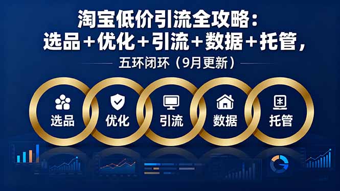 淘宝低价引流全攻略：选品＋优化＋引流＋数据＋托管，五环闭环(9月更新-小言网创资源站