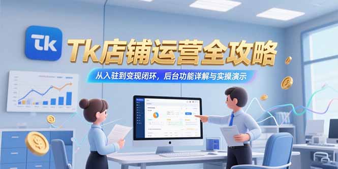 Tk店铺运营全攻略，从入驻到变现闭环，后台功能详解与实操演示-小言网创资源站