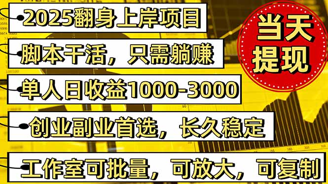 2025翻身上岸项目脚本干活，内部客户经理内部开号，单人日收益1000-300…-小言网创资源站