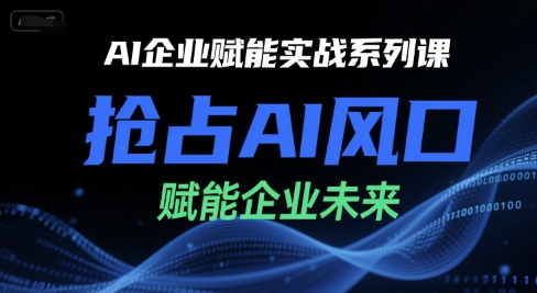 AI企业赋能实战系列课，抢占AI风口，赋能企业未来-小言网创资源站