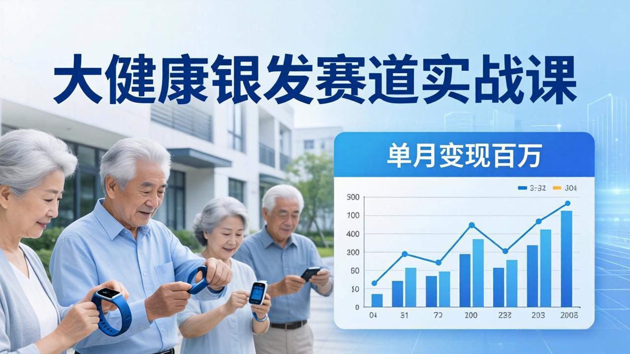 大健康银发赛道实战课：拆解视频号线索型 IP 单月变现百万逻辑，教你精准获客高效变现-小言网创资源站