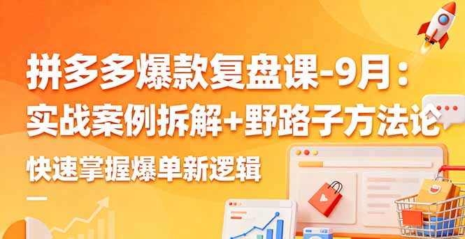 拼多多爆款复盘课-9月：实战案例拆解+野路子方法论，快速掌握爆单新逻辑-小言网创资源站