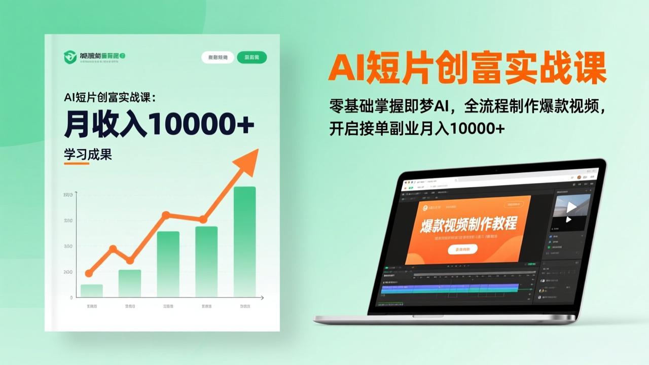 AI短片创富实战课：零基础掌握即梦AI，全流程制作爆款视频，开启接单副业月入10000+(更新-小言网创资源站