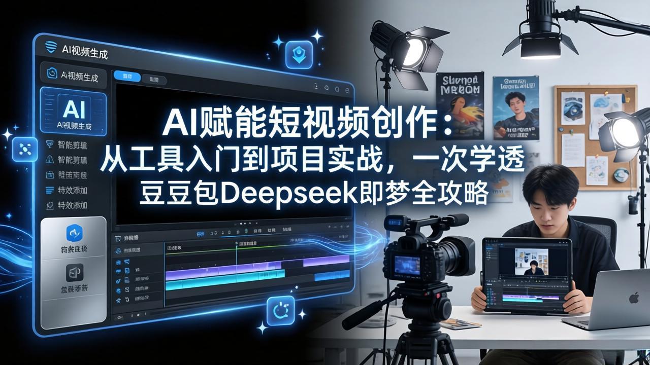 AI赋能短视频创作：从工具入门到项目实战，一次学透豆包Deepseek即梦全攻略-小言网创资源站