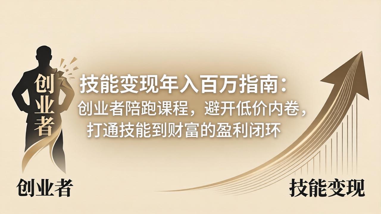 技能变现年入百万指南：创业者陪跑课程，避开低价内卷，打通技能到财富的盈利闭环-小言网创资源站