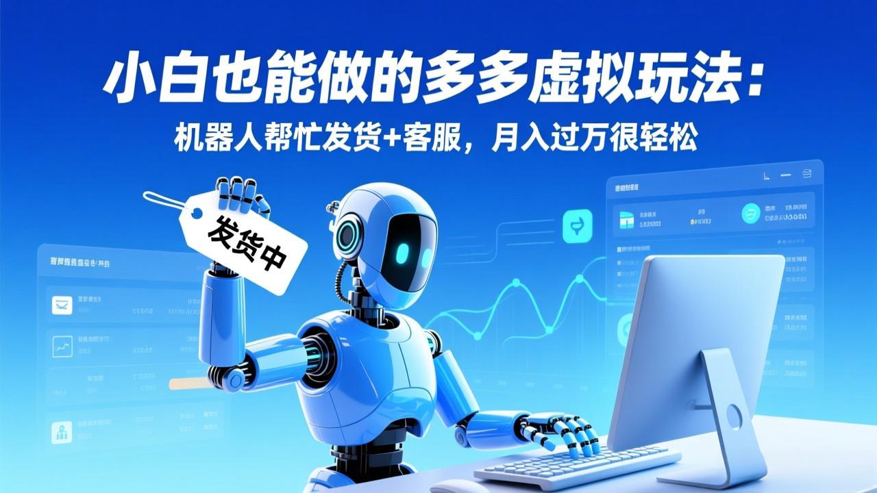 小白也能做的多多虚拟玩法：机器人帮忙发货+客服，月入过万很轻松-小言网创资源站