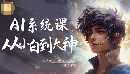 AI系统课程，从小白到大神系统学AI，AI声音-AI绘画-AI视频一门课全掌握-小言网创资源站