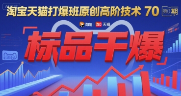 淘宝天猫打爆班原创高阶技术第70期：标品干爆-小言网创资源站