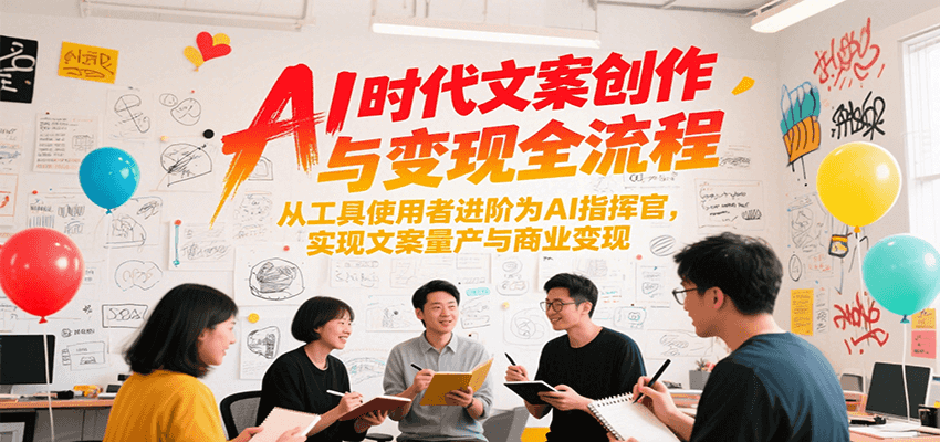 AI时代文案创作与变现全流程，从工具使用者进阶为AI指挥官，实现文案量产与商业变现-小言网创资源站