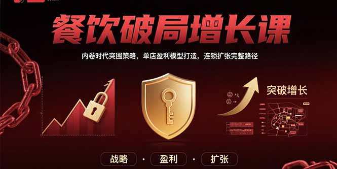 餐饮破局增长课：内卷时代突围策略，单店盈利模型打造，连锁扩张完整路径-小言网创资源站