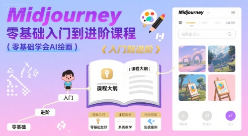 midjourney零基础入门到进阶课程，零基础学会AI绘画-小言网创资源站