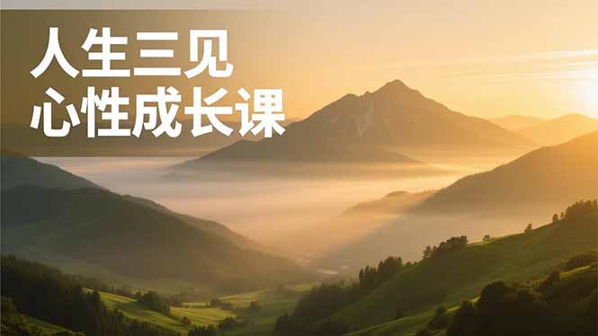 人生三见心性成长课，见天地众生自己，搞透人性安顿身心，活出清晰自我，内在富足无价-小言网创资源站