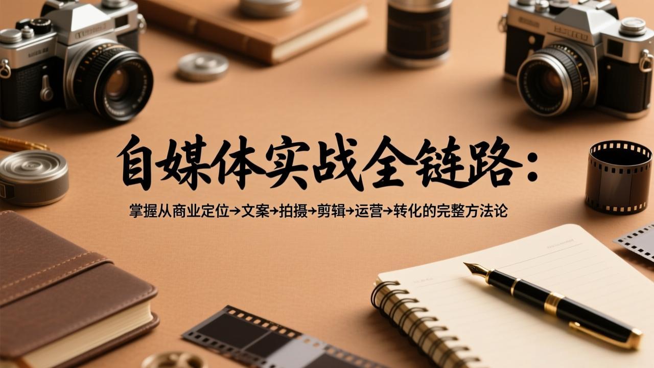 自媒体实战全链路：掌握从商业定位→文案→拍摄→剪辑→运营→转化的完整方法论-小言网创资源站