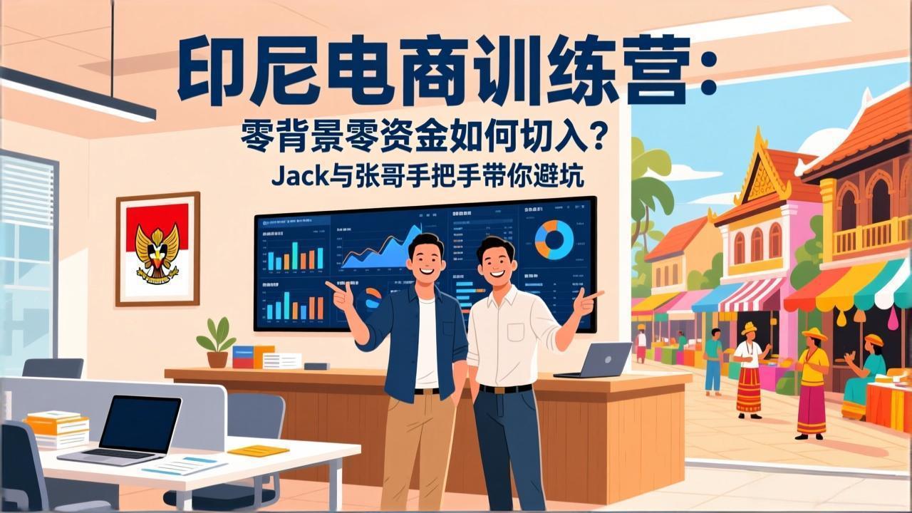 印尼电商训练营：零背景零资金如何切入？Jack与张哥手把手带你避坑-小言网创资源站