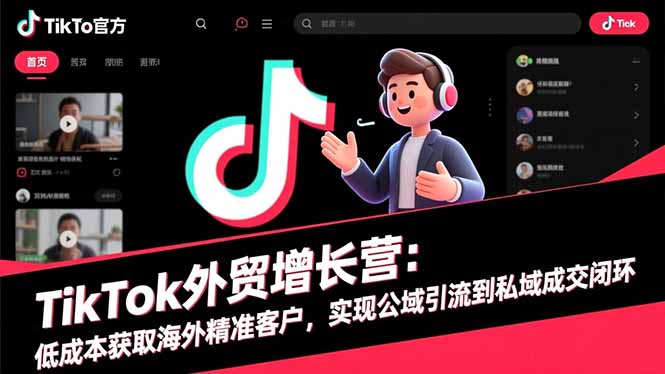 TikTok外贸增长营：低成本获取海外精准客户，实现公域引流到私域成交闭环-小言网创资源站