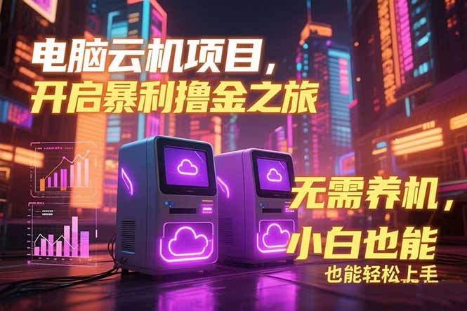 电脑云机项目 暴力撸金玩法，不需要养机 配置没有要求 单机100个窗口一…-小言网创资源站
