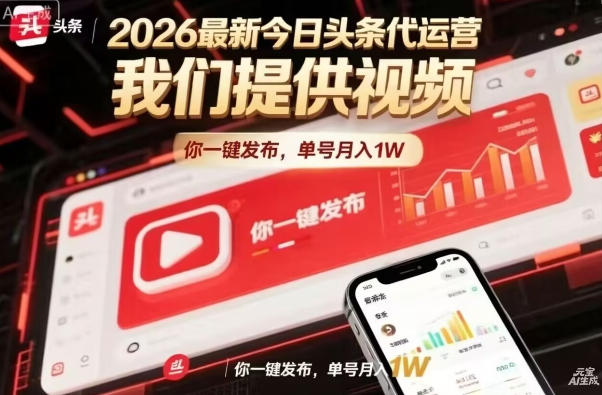 今日头条躺賺模式，你9我1，操作简单，一键发布，单机日入数百，长期合作【揭秘】-小言网创资源站