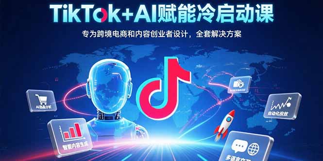 TikTok+AI赋能冷启动课：专为跨境电商和内容创业者设计，全套解决方案-小言网创资源站