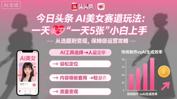 今日头条AI美女赛道玩法，一天轻松5张，小白轻松上手-小言网创资源站