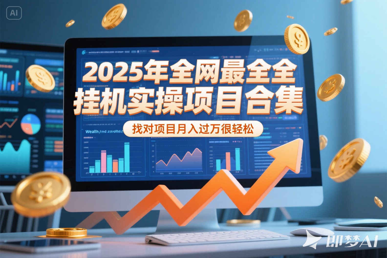 2025年挂机实操项目实操演练，挂机类型，AI直播类型，轻资产创业类型…-小言网创资源站