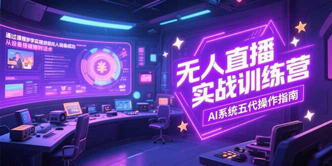 无人直播实操训练营，从设备搭建到话术，AI系统五代操作指南(7月更新-小言网创资源站
