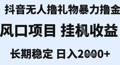 最新风口抖音无人暴力撸金技术，不违规不封号，一个小时收益2k+，小白当天拿结果【揭秘】-小言网创资源站