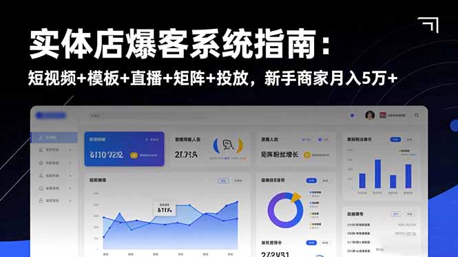 实体店爆客系统指南：短视频+模板+直播+矩阵+投放，新手商家月入5万+-小言网创资源站