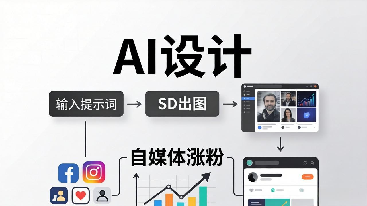 人人都是AI设计师：SD出图+自媒体涨粉一站教学，告别图文素材焦虑，AI设计让你轻松避开内卷-小言网创资源站