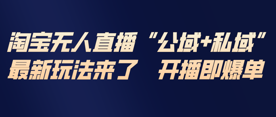 淘宝无人直播最新玩法，包含私域和公域两种玩法-小言网创资源站