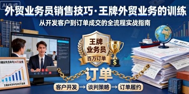 外贸业务员销售技巧，王牌外贸业务的训练-小言网创资源站