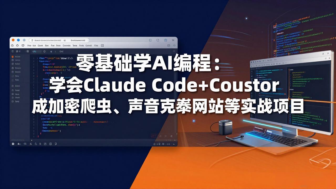 零基础学AI编程:学会Claude Code+Cursor完成加密爬虫、声音克隆网站等实战项目-小言网创资源站