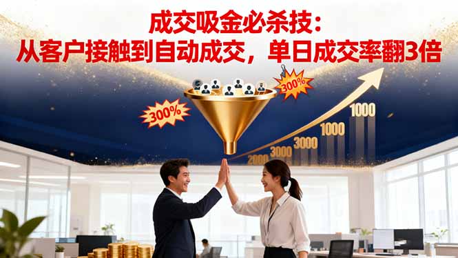 吸金成交营销必杀技：从客户接触到自动成交，单日成交率翻3倍-小言网创资源站