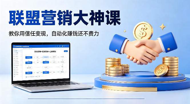 联盟营销大神课，教你用信任变现，自动化賺钱还不费力【原创双语字幕】-小言网创资源站