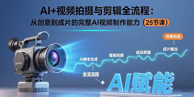 AI+视频拍摄与剪辑全流程：从创意到成片的完整AI视频制作能力(25节课-小言网创资源站