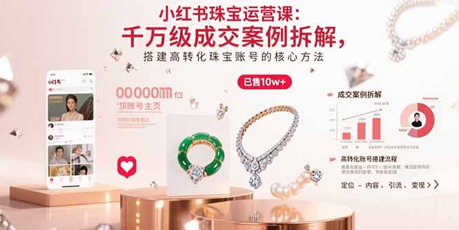 小红书珠宝运营课：千万级成交案例拆解，搭建高转化珠宝账号的核心方法-小言网创资源站
