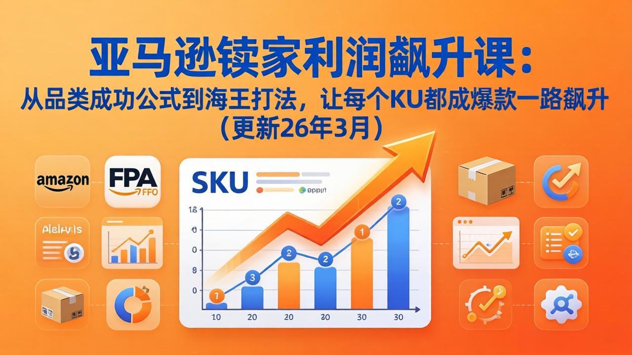 亚马逊卖家利润飙升课：从品类成功公式到海王打法，让每个SKU都成爆款一路飙升(更新26年3月-小言网创资源站