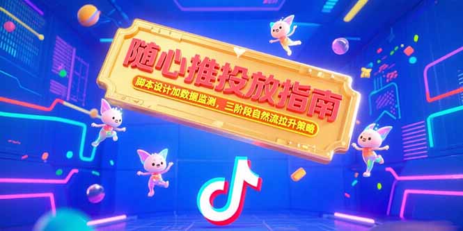 随心推投放指南，脚本设计加数据监测，三阶段自然流拉升策略-小言网创资源站