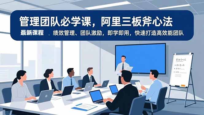 管理团队必学课，阿里三板斧心法、绩效管理、团队激励，即学即用，快速打造高效能团队-小言网创资源站