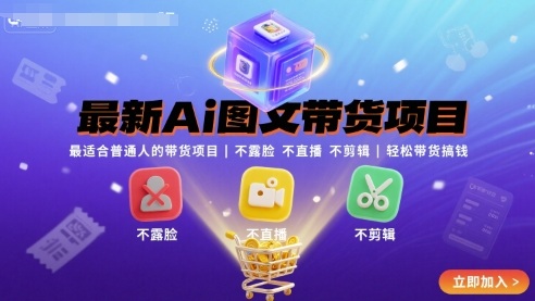 最新Ai图文带货项目，最适合普通人的带货项目，不露脸 不直播 不剪辑就可以轻松带货搞钱-小言网创资源站
