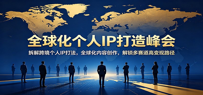 全球化个人IP打造峰会：拆解跨境个人IP打法，全球化内容创作，解锁多赛道高变现路径-小言网创资源站