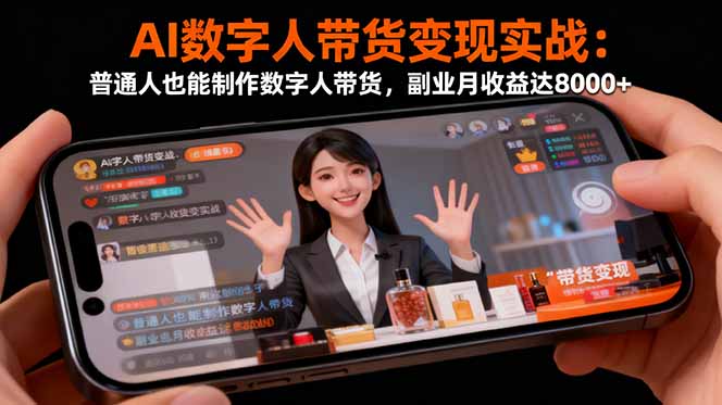 AI数字人带货变现实战：普通人也能制作数字人带货，副业月收益达8000+-小言网创资源站