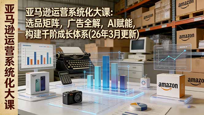 亚马逊运营系统化大课：选品矩阵，广告全解，AI赋能，构建千阶成长体系(26年3月更新-小言网创资源站