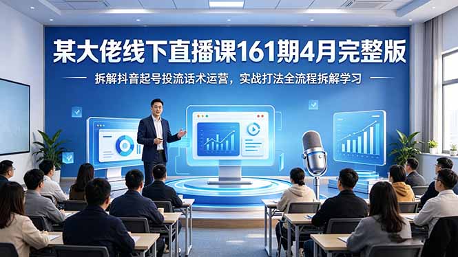 某大佬线下直播课161期4月完整版，拆解抖音起号投流话术运营，实战打法全流程拆解学习-小言网创资源站